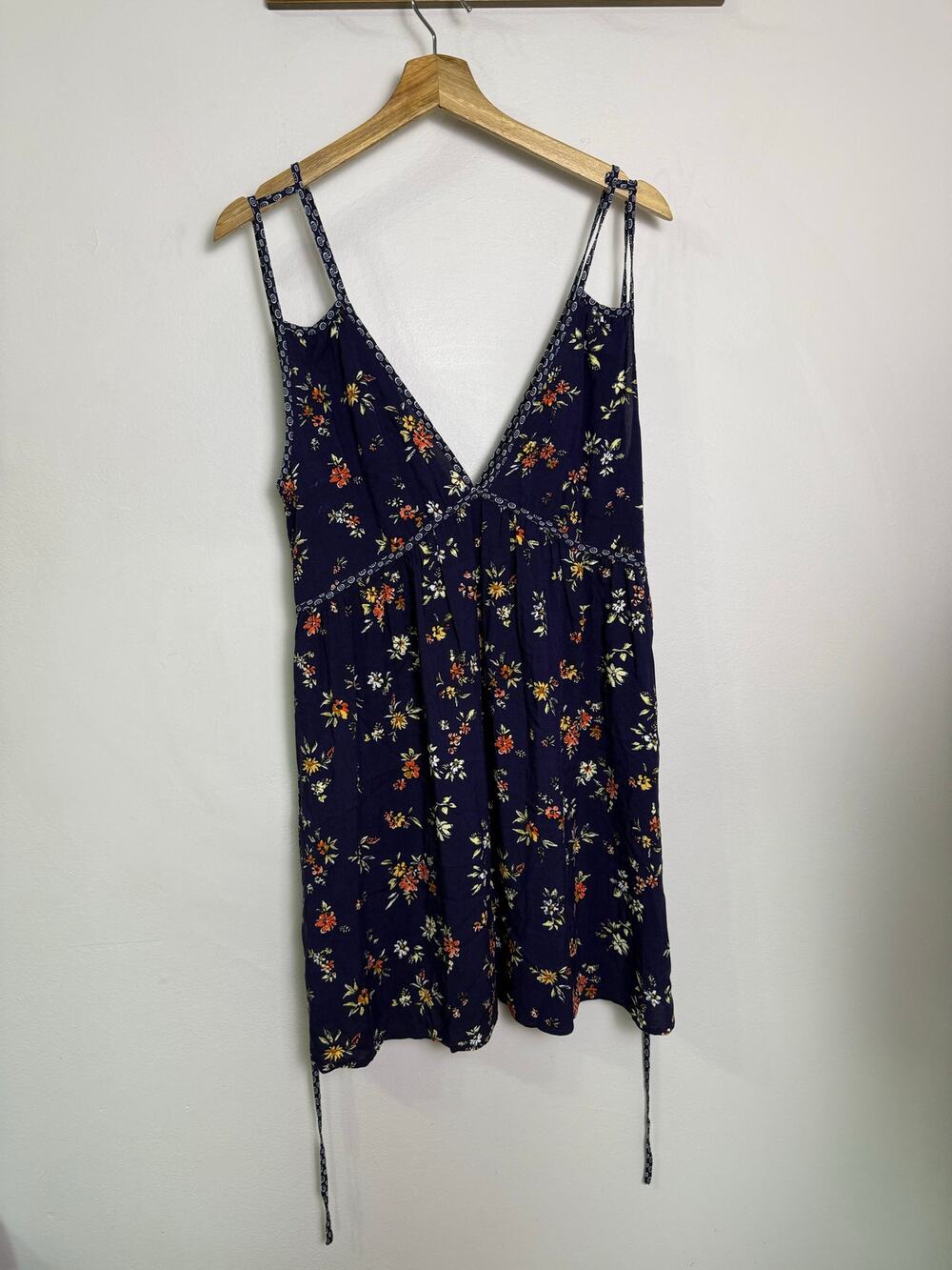 Anthropologie Band of Gypsies Blakely Blue Floral Mini Dress S Princess